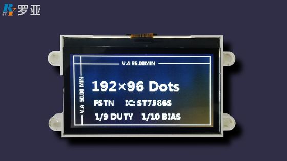 192*64dots 그래픽 저전력 소비 Stn-Gray 백색 LED 백라이트 모듈 LCD 디스플레이