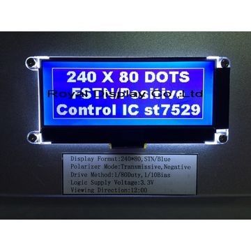 FSTN 포지티브 240x80 도트 매트릭스 Lcd 모듈 앰버 LED 백라이트