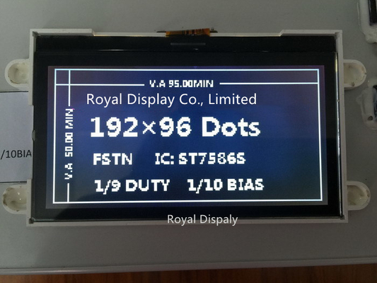 1/10 비스듬한 FSTN COG 그래픽 LCD 디스플레이 192X64 반투과형 긍정