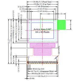 받아들일 수 있는 64 Ｘ 48 화소 결의안 OLED 디스플레이 모듈 다양한 크기 / 색상