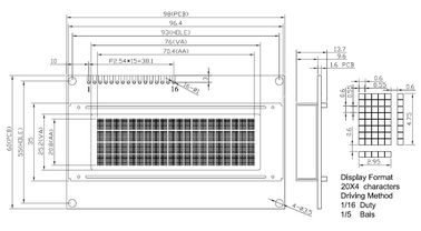일련 LCD 디스플레이 모듈, 20x4 캐릭터 LCD 디스플레이 높은 신뢰도