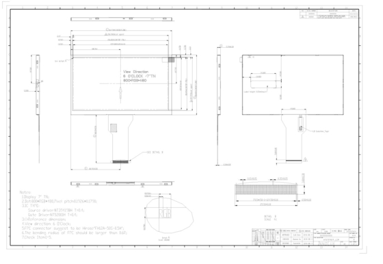 7인치 INNOLUX TFT LCD 모듈 800*RGB*480 디스플레이 디지털 인터페이스