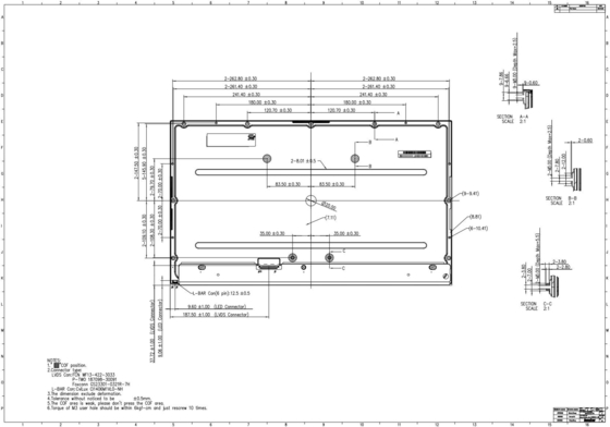 23.8인치 인놀룩스 TFT LCD 모듈 R238hca-L3b 1920*1080 풀 HD 16.7m 디스플레이