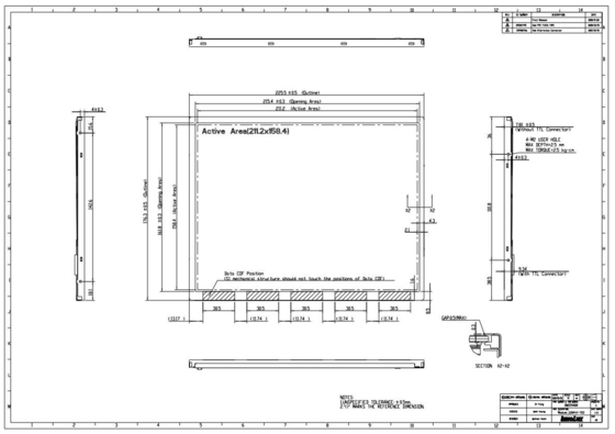 G104V1-T03 인놀룩스 TFT LCD 모듈 10.4 인치 640*480 RGB VGA 1500:1