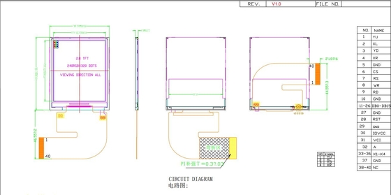 2.8'' IPS TFT LCD 모듈 240*320 RGB 무료 뷰 ST7789V 디스플레이
