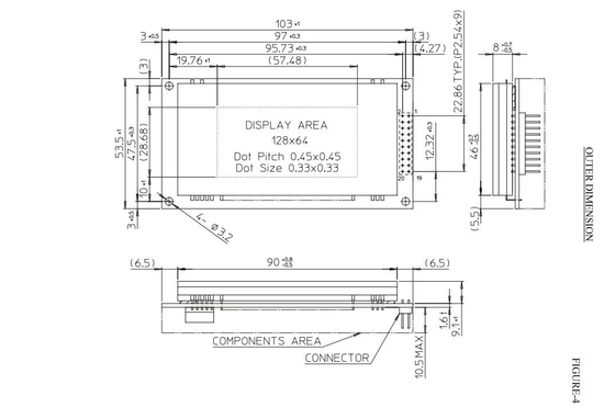 퓨타바 VFD 디스플레이 Gp9002A01A 128*64 녹색 광대 온도 5.0V 사용자 정의