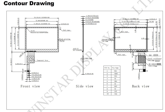 3.5'' 터치 패널 멀티 터치 COF CTP LLI2130 IC I2C 인터페이스 PCTP 사용자 정의