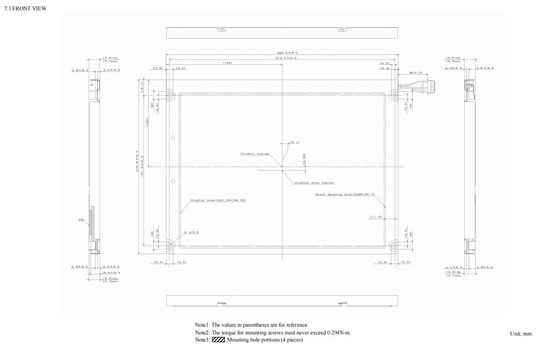 12.1'' TFT LCD 모듈 1024*768 RGB NEC 600:1 LVDS 인터페이스 산업 디스플레이