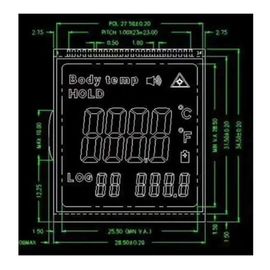 세그먼트 적외선 온도계를 위한 긍정적인 TN Lcd 전시 화면