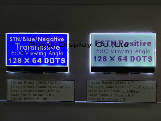 유선 전화용 STN/Blue/네거티브 128X64 해상도 45mA 백라이트 흑백 LCD 디스플레이