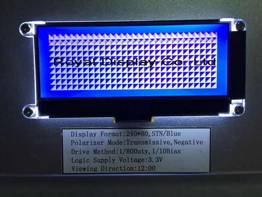 사용자 정의 FSTN/Stn 240X80 DOT 3.3V 포지티브 반투과형 ST7529 Cog LCD 디스플레이
