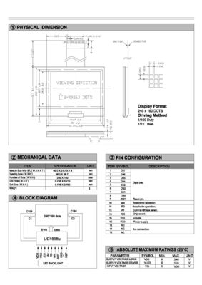 FSTN 240X160 Stn 그래픽 COG FSTN STN lcd 모듈(백라이트 lcd 포함) 회색 UC1611S FPC