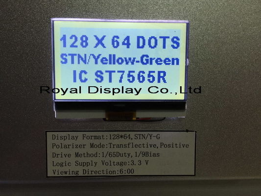의료 기기를 위한 128x64 FSTN 긍정적인 장부 3V 단청 LCD 디스플레이 Stn 회색