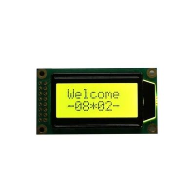 8X2 Dots Stn COB 황록색 포지티브 반투과 문자 LCD 모듈
