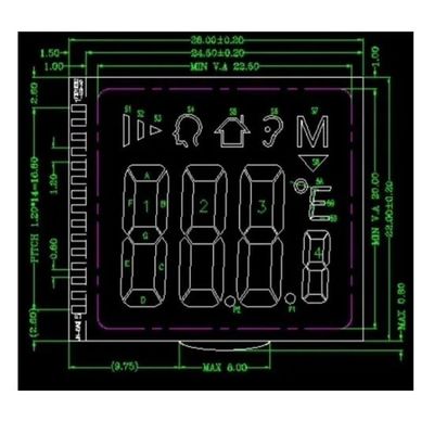 적외선 온도계를 위한 FPC FSTN Tn 긍정적인 COG LCD 단위 3V RYD2119TM-01