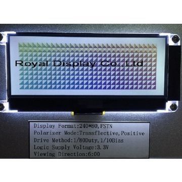 FSTN 포지티브 240x80 도트 매트릭스 Lcd 모듈 앰버 LED 백라이트