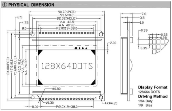 128*64 그래픽 LCD 모듈 FSTN 6H AT0108 AT0107 PCB LED 백라이트 산업 디스플레이