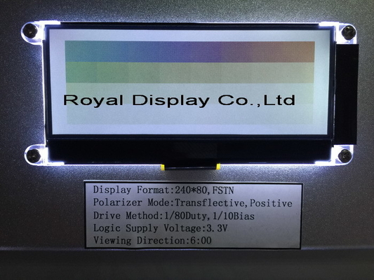 240*80 그래픽 LCD 모듈 FSTN 6H 광 온도 ST7529 COG 산업 디스플레이