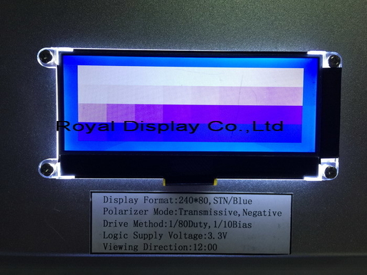 240*80 그래픽 LCD 모듈 FSTN 6H 광 온도 ST7529 COG 산업 디스플레이