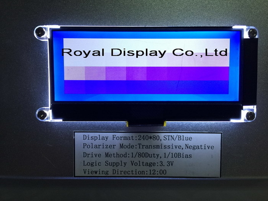 240*80 FSTN 그래픽 6H ST75256 PCB LCD 모듈과 함께 슈퍼 광 온도 산업 디스플레이