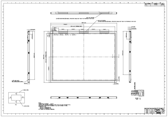 15' TFT 1024*RGB*768 XGA LVDS 인터페이스 광 온도 인놀룩스 LCD 모듈