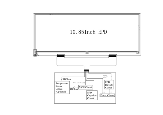 10.85' 4 컬러 BWRY E-paper 디스플레이 1360*480 고 콘트라스트 EPD DKE
