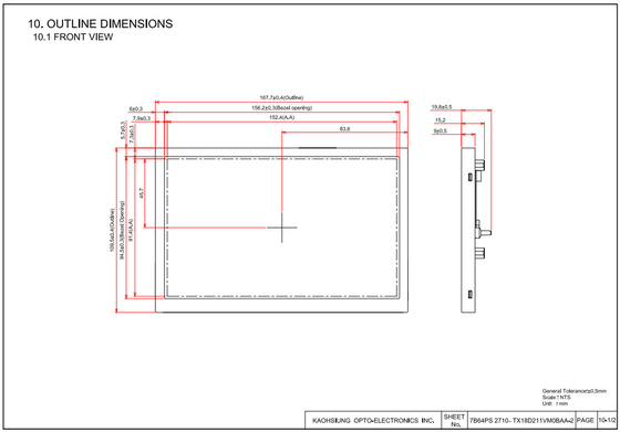 TX18D211VM0BAA TFT LCD 모듈 7.0인치 800*480 LCD 패널 화면