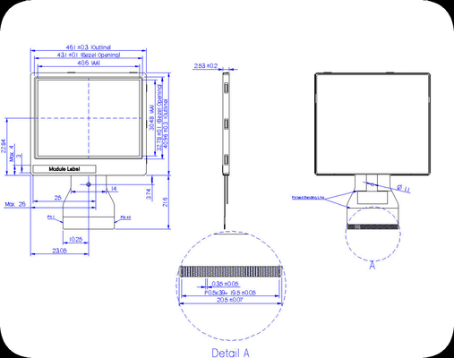 2.0'' LTPS 송신 RGB 640*240 LCD 모듈